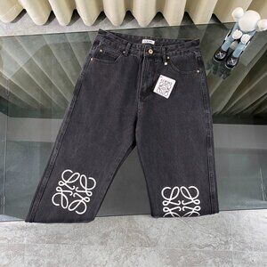 Loewe Anagram Baggy Black And Gray Jeans